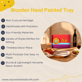 Wooden Hand Painted Serving Tray